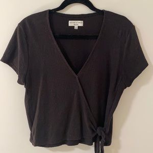 Madewell Texture & Thread Wrap Top